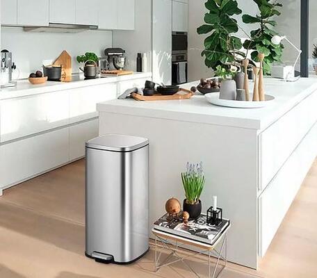 Papelera con Pedal 30L Acero Inoxidable EKO Stella